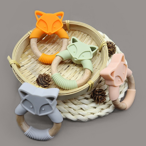 KidsMe Anello Massaggiagengive In Silicone Per Bambini – Alimentatore Frutta Per Dentizione, Senza BPA, Da 6 A 24 Mesi (Grigio/Prugna)
