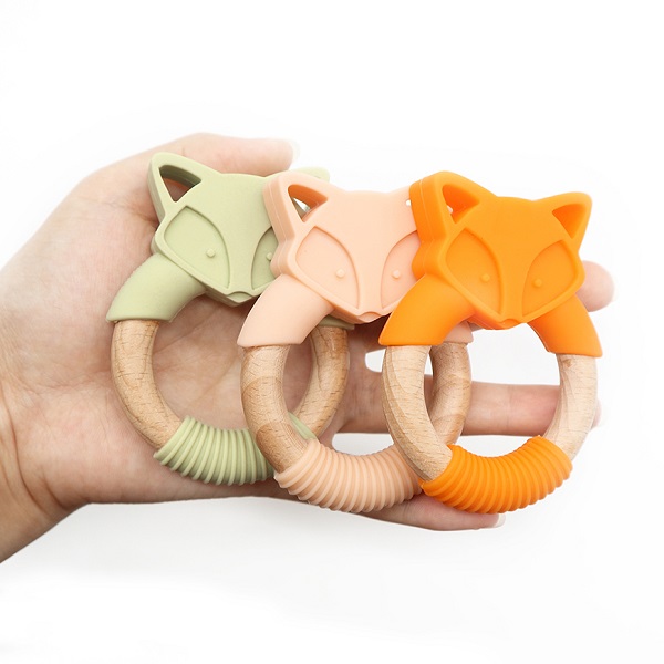 bpa-free fruits design soft silicone baby teether