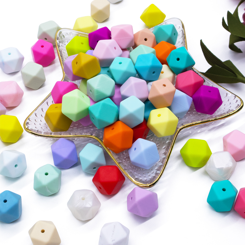 hexagon silicone beads