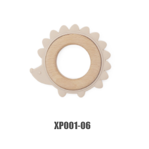 silicone wood teether ring