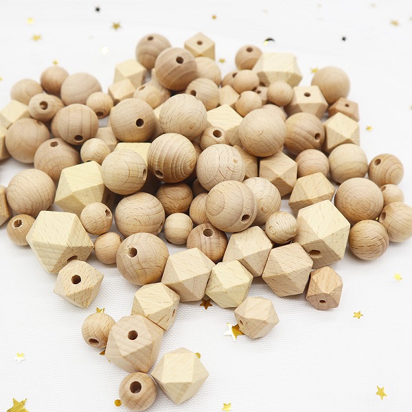 wooden teething beads