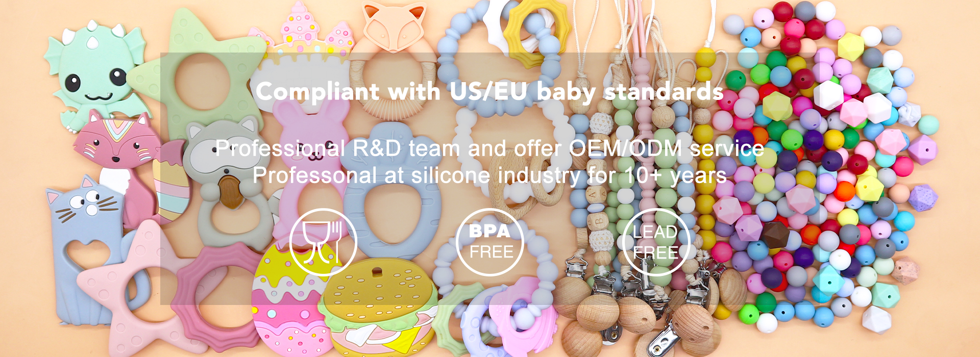 silicone teething beads wholesale